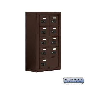 SALSBURY INDUSTRIES 19058-09ZSC Cell Phone Storage Locker, 17.5 x 31 x 9.25 Inch Size, 5 Door High, Bronze | CE7FKX