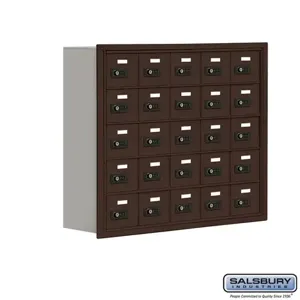 SALSBURY INDUSTRIES 19058-25ZRC Cell Phone Storage Locker, 35.75 x 29.75 x 8.75 Inch Size, 5 Door High, Bronze | CE7FKK