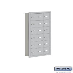 SALSBURY INDUSTRIES 19065-18ARK Cell Phone Storage Locker, 22.75 x 35.25 x 5.75 Inch Size, 6 Door High, Aluminium | CE7FLT