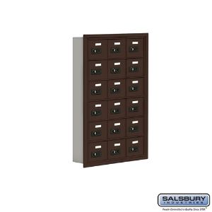 SALSBURY INDUSTRIES 19065-18ZRC Cell Phone Storage Locker, 22.75 x 35.25 x 5.75 Inch Size, 6 Door High, Bronze | CE7FLY