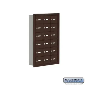 SALSBURY INDUSTRIES 19065-18ZRK Cell Phone Storage Locker, 22.75 x 35.25 x 5.75 Inch Size, 6 Door High, Bronze | CE7FLX