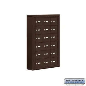 SALSBURY INDUSTRIES 19065-18ZSK Cell Phone Storage Locker, 24 x 36.5 x 6.25 Inch Size, 6 Door High, Bronze | CE7FLZ