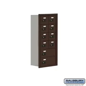 SALSBURY INDUSTRIES 19068-10ZRC Cell Phone Storage Locker, 16.25 x 35.25 x 8.75 Inch Size, 6 Door High, Bronze | CE7FQH