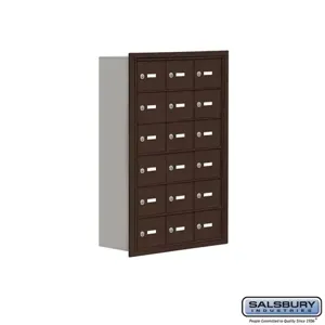 SALSBURY INDUSTRIES 19068-18ZRK Cell Phone Storage Locker, 22.75 x 35.25 x 8.75 Inch Size, 6 Door High, Bronze | CE7FPD