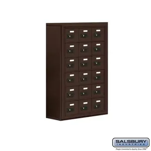 SALSBURY INDUSTRIES 19068-18ZSC Cell Phone Storage Locker, 24 x 36.5 x 9.25 Inch Size, 6 Door High, Bronze | CE7FPG