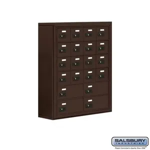 SALSBURY INDUSTRIES 19068-20ZSC Cell Phone Storage Locker, 30.5 x 36.5 x 9.25 Inch Size, 6 Door High, Bronze | CE7FNT