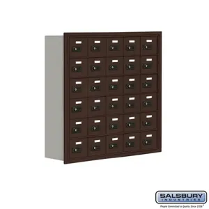 SALSBURY INDUSTRIES 19068-30ZRC Cell Phone Storage Locker, 35.75 x 35.25 x 8.75 Inch Size, 6 Door High, Bronze | CE7FPU