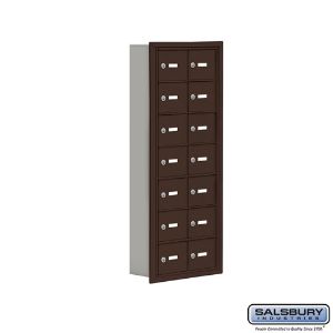 SALSBURY INDUSTRIES 19075-14ZRK Cell Phone Storage Locker, 16.25 x 40.75 x 5.75 Inch Size, 7 Door High, Bronze | CE7FQW