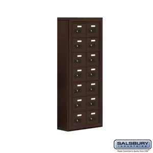 SALSBURY INDUSTRIES 19075-14ZSC Cell Phone Storage Locker, 17.5 x 42 x 6.25 Inch Size, 7 Door High, Bronze | CE7FQZ