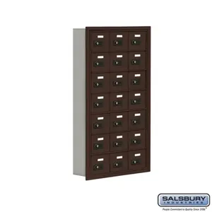 SALSBURY INDUSTRIES 19075-21ZRC Cell Phone Storage Locker, 22.75 x 40.75 x 5.75 Inch Size, 7 Door High, Bronze | CE7FTA