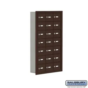 SALSBURY INDUSTRIES 19075-21ZRK Cell Phone Storage Locker, 22.75 x 40.75 x 5.75 Inch Size, 7 Door High, Bronze | CE7FRZ