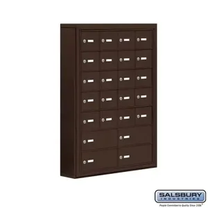 SALSBURY INDUSTRIES 19075-24ZSK Cell Phone Storage Locker, 30.5 x 42 x 6.25 Inch Size, 7 Door High, Bronze | CE7FRM