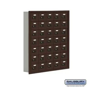 SALSBURY INDUSTRIES 19075-35ZRC Cell Phone Storage Locker, 35.75 x 40.75 x 5.75 Inch Size, 7 Door High, Bronze | CE7FTP