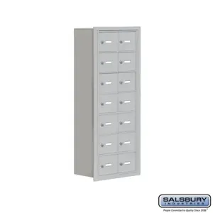 SALSBURY INDUSTRIES 19078-14 Cell Phone Storage Locker, 16.25 x 40.75 x 8.75 Inch Size, 7 Door High | CE7FUL