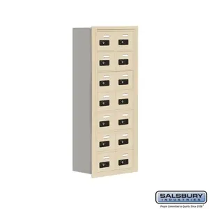 SALSBURY INDUSTRIES 19078-14SRC Cell Phone Storage Locker, 16.25 x 40.75 x 8.75 Inch Size, 7 Door High | CE7FUH