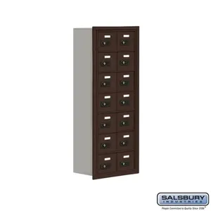 SALSBURY INDUSTRIES 19078-14ZRC Cell Phone Storage Locker, 16.25 x 40.75 x 8.75 Inch Size, 7 Door High, Bronze | CE7FUD