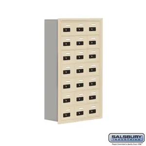 SALSBURY INDUSTRIES 19078-21SRC Cell Phone Storage Locker, 22.75 x 40.75 x 8.75 Inch Size, 7 Door High | CE7FVL