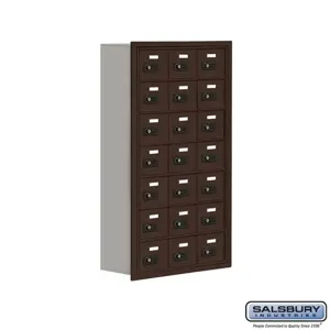 SALSBURY INDUSTRIES 19078-21ZRC Cell Phone Storage Locker, 22.75 x 40.75 x 8.75 Inch Size, 7 Door High, Bronze | CE7FVG