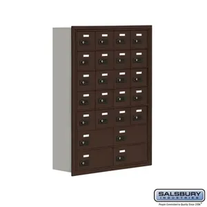 SALSBURY INDUSTRIES 19078-24ZRC Cell Phone Storage Locker, 29.25 x 40.75 x 8.75 Inch Size, 7 Door High, Bronze | CE7FUT