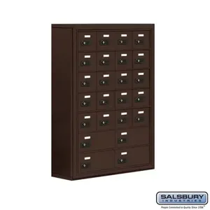 SALSBURY INDUSTRIES 19078-24ZSC Cell Phone Storage Locker, 30.5 x 42 x 9.25 Inch Size, 7 Door High, Bronze | CE7FUV