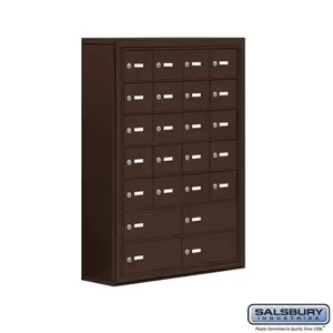 SALSBURY INDUSTRIES 19078-24ZSK Cell Phone Storage Locker, 30.5 x 42 x 9.25 Inch Size, 7 Door High, Bronze | CE7FUU