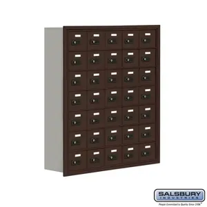 SALSBURY INDUSTRIES 19078-35ZRC Cell Phone Storage Locker, 35.75 x 40.75 x 8.75 Inch Size, 7 Door High, Bronze | CE7FVW