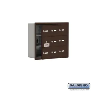 SALSBURY INDUSTRIES 19135-09ZRK Cell Phone Storage Locker, 22.75 x 18.75 x 5.75 Inch Size, 3 Door High, Bronze | CE7FYB