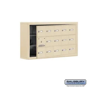 SALSBURY INDUSTRIES 19135-15SSK Cell Phone Storage Locker, 37 x 20 x 6.25 Inch Size, 3 Door High, Sandstone | CE7FWR