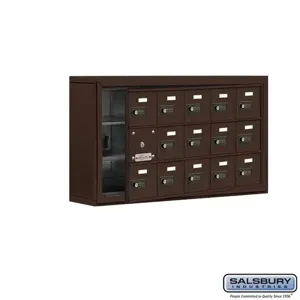 SALSBURY INDUSTRIES 19135-15ZSC Cell Phone Storage Locker, 37 x 20 x 6.25 Inch Size, 3 Door High, Bronze | CE7FWM