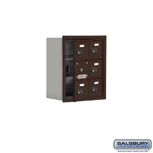 SALSBURY INDUSTRIES 19138-06ZRC Cell Phone Storage Locker, 16.25 x 18.75 x 8.75 Inch Size, 3 Door High, Bronze | CE7FZF