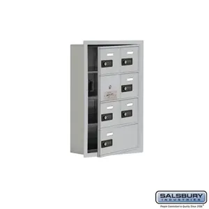 SALSBURY INDUSTRIES 19145-07ARC Cell Phone Storage Locker, 16.25 x 24.25 x 5.75 Inch Size, 4 Door High, Aluminium | CE7GCL