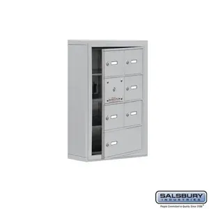 SALSBURY INDUSTRIES 19145-07ASK Cell Phone Storage Locker, 17.5 x 25.5 x 6.25 Inch Size, 4 Door High, Aluminium | CE7GCM