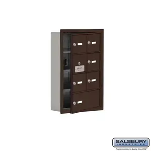 SALSBURY INDUSTRIES 19145-07ZRK Cell Phone Storage Locker, 16.25 x 24.25 x 5.75 Inch Size, 4 Door High, Bronze | CE7GCP