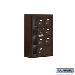 SALSBURY INDUSTRIES 19145-07ZSC Cell Phone Storage Locker, 17.5 x 25.5 x 6.25 Inch Size, 4 Door High, Bronze | CE7GCT