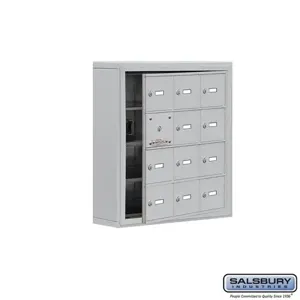 SALSBURY INDUSTRIES 19145-12ASK Cell Phone Storage Locker, 24 x 25.5 x 6.25 Inch Size, 4 Door High, Aluminium | CE7GAV