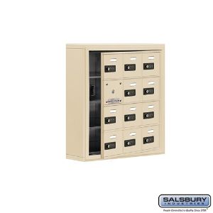 SALSBURY INDUSTRIES 19145-12SSC Cell Phone Storage Locker, 24 x 25.5 x 6.25 Inch Size, 4 Door High, Sandstone | CE7GBF