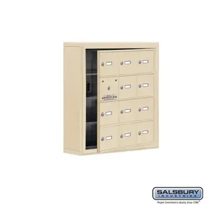 SALSBURY INDUSTRIES 19145-12SSK Cell Phone Storage Locker, 24 x 25.5 x 6.25 Inch Size, 4 Door High, Sandstone | CE7GBE