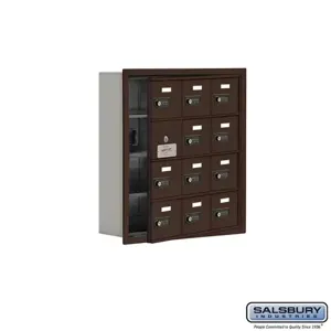 SALSBURY INDUSTRIES 19145-12ZRC Cell Phone Storage Locker, 22.75 x 24.25 x 5.75 Inch Size, 4 Door High, Bronze | CE7GAY