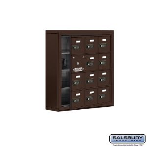 SALSBURY INDUSTRIES 19145-12ZSC Cell Phone Storage Locker, 24 x 25.5 x 6.25 Inch Size, 4 Door High, Bronze | CE7GBA