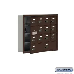 SALSBURY INDUSTRIES 19145-14ZRC Cell Phone Storage Locker, 29.25 x 24.25 x 5.75 Inch Size, 4 Door High, Bronze | CE7GBM