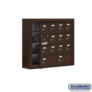 SALSBURY INDUSTRIES 19145-14ZSC Cell Phone Storage Locker, 30.5 x 25.5 x 6.25 Inch Size, 4 Door High, Bronze | CE7GBP