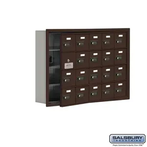 SALSBURY INDUSTRIES 19145-20ZRC Cell Phone Storage Locker, 35.75 x 24.25 x 5.75 Inch Size, 4 Door High, Bronze | CE7GCB