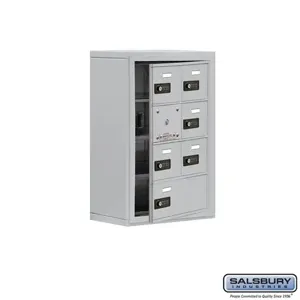 SALSBURY INDUSTRIES 19148-07ASC Cell Phone Storage Locker, 17.5 x 25.5 x 9.25 Inch Size, 4 Door High, Aluminium | CE7GEV