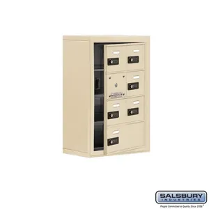 SALSBURY INDUSTRIES 19148-07SSC Cell Phone Storage Locker, 17.5 x 25.5 x 9.25 Inch Size, 4 Door High, Sandstone | CE7GFE