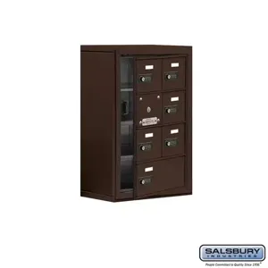 SALSBURY INDUSTRIES 19148-07ZSC Cell Phone Storage Locker, 17.5 x 25.5 x 9.25 Inch Size, 4 Door High, Bronze | CE7GEZ