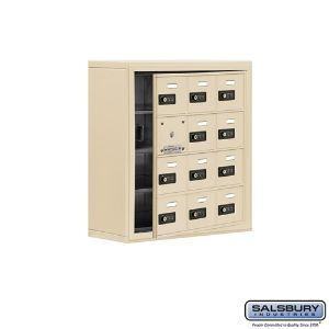 SALSBURY INDUSTRIES 19148-12SSC Cell Phone Storage Locker, 24 x 25.5 x 9.25 Inch Size, 4 Door High, Sandstone | CE7GDM