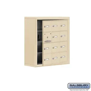 SALSBURY INDUSTRIES 19148-12SSK Cell Phone Storage Locker, 24 x 25.5 x 9.25 Inch Size, 4 Door High, Sandstone | CE7GDL