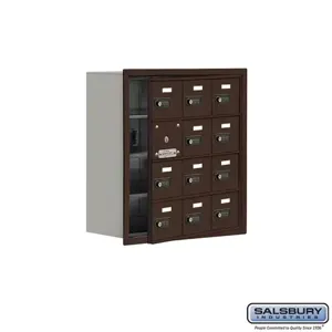 SALSBURY INDUSTRIES 19148-12ZRC Cell Phone Storage Locker, 22.75 x 24.25 x 8.75 Inch Size, 4 Door High, Bronze | CE7GDE