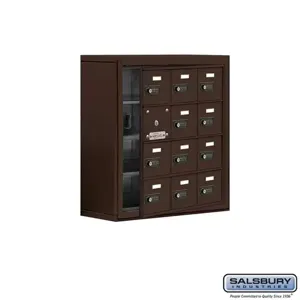 SALSBURY INDUSTRIES 19148-12ZSC Cell Phone Storage Locker, 24 x 25.5 x 9.25 Inch Size, 4 Door High, Bronze | CE7GDG