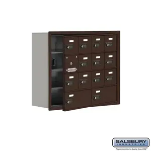 SALSBURY INDUSTRIES 19148-14ZRC Cell Phone Storage Locker, 29.25 x 24.25 x 8.75 Inch Size, 4 Door High, Bronze | CE7GDU